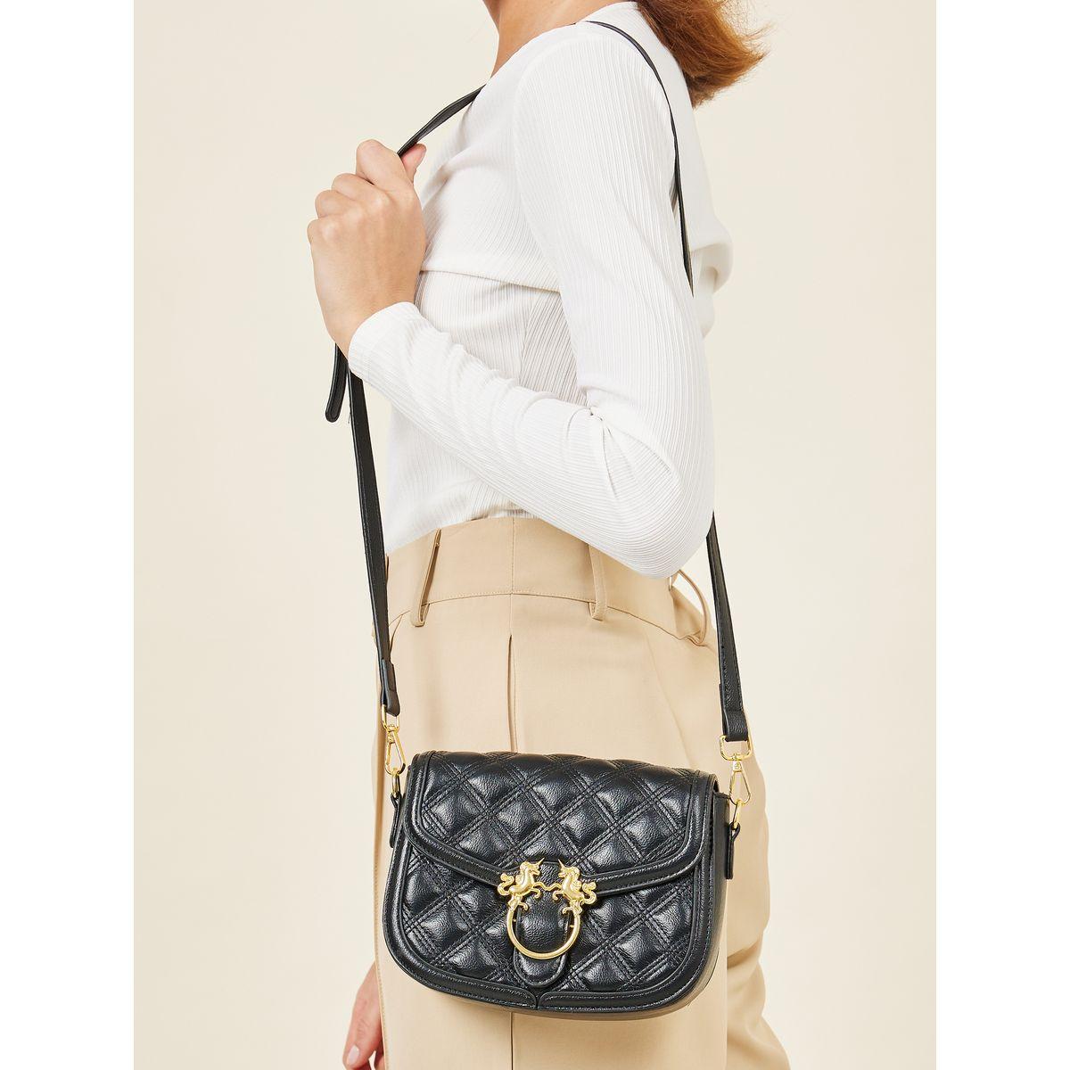 Styli Quilted Shoulder Bag with Buckle Detail-women-bagsandwallets-handbags-image-2