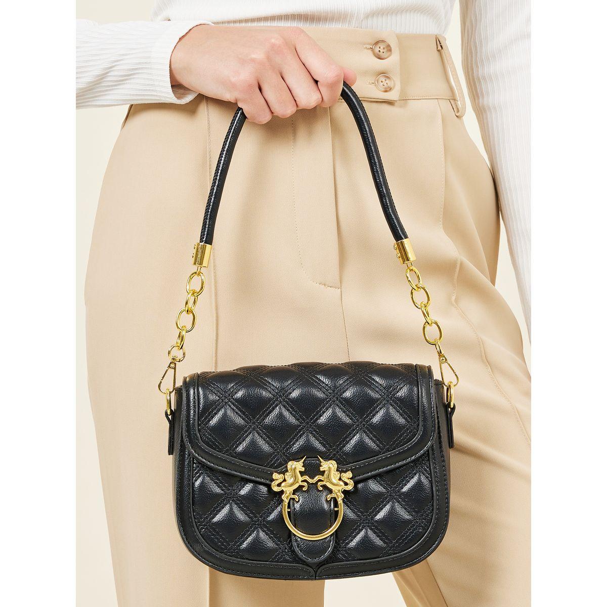 Styli Quilted Shoulder Bag with Buckle Detail-women-bagsandwallets-handbags-image-3