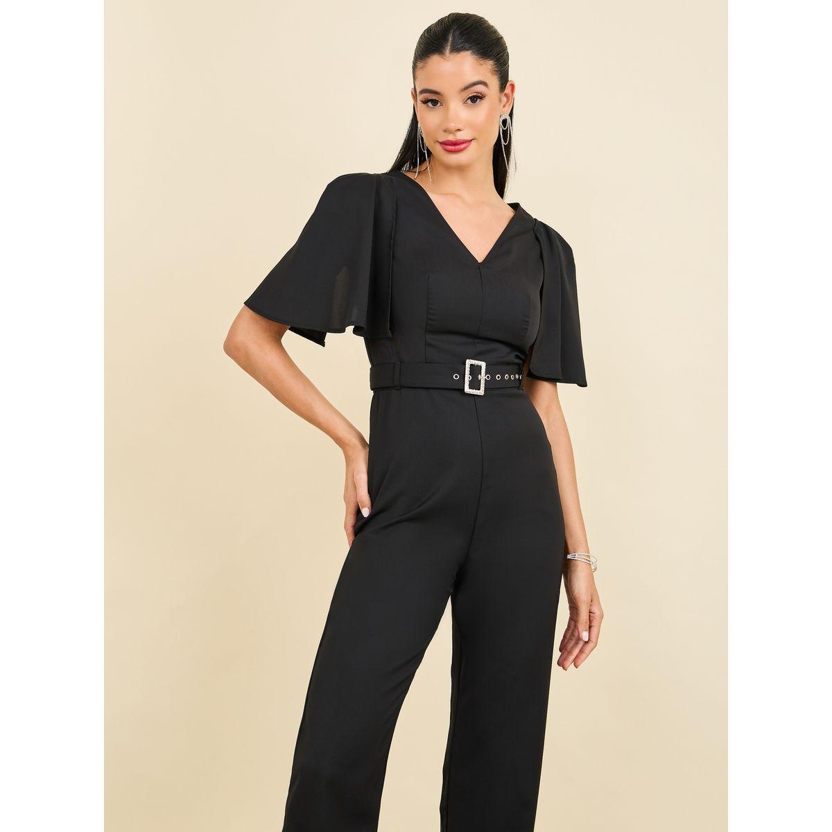 Styli Embellished Buckle Belted Wide Leg Tailored Jumpsuit-women-clothing-jumpsuits-image-2