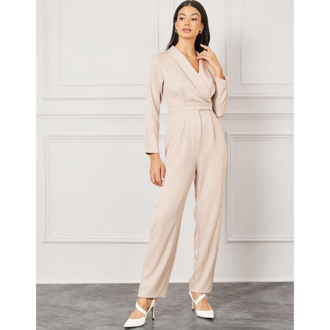 Styli Collared Wrap Button Closure Straight Fit Jumpsuit-women-clothing-jumpsuits-image-1