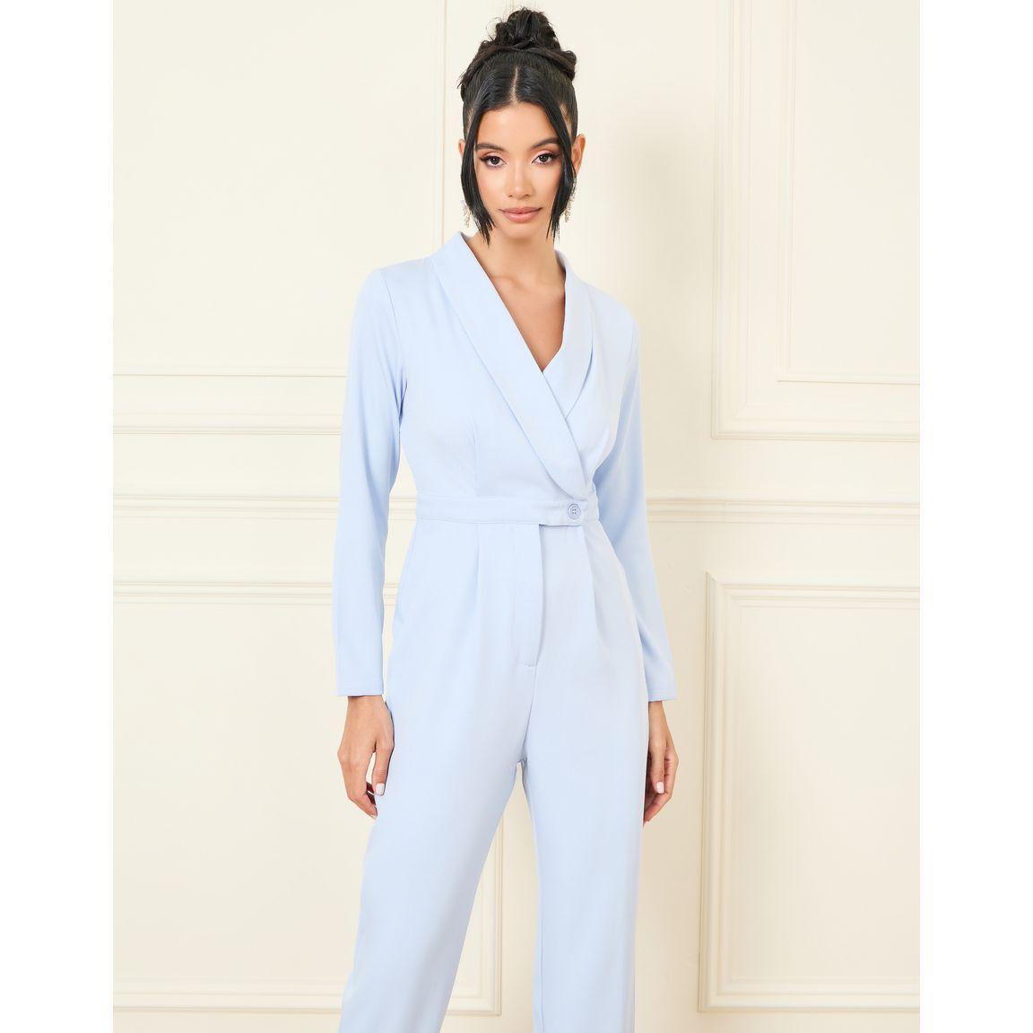Styli Collared Wrap Button Closure Straight Fit Jumpsuit-women-clothing-jumpsuits-image-2