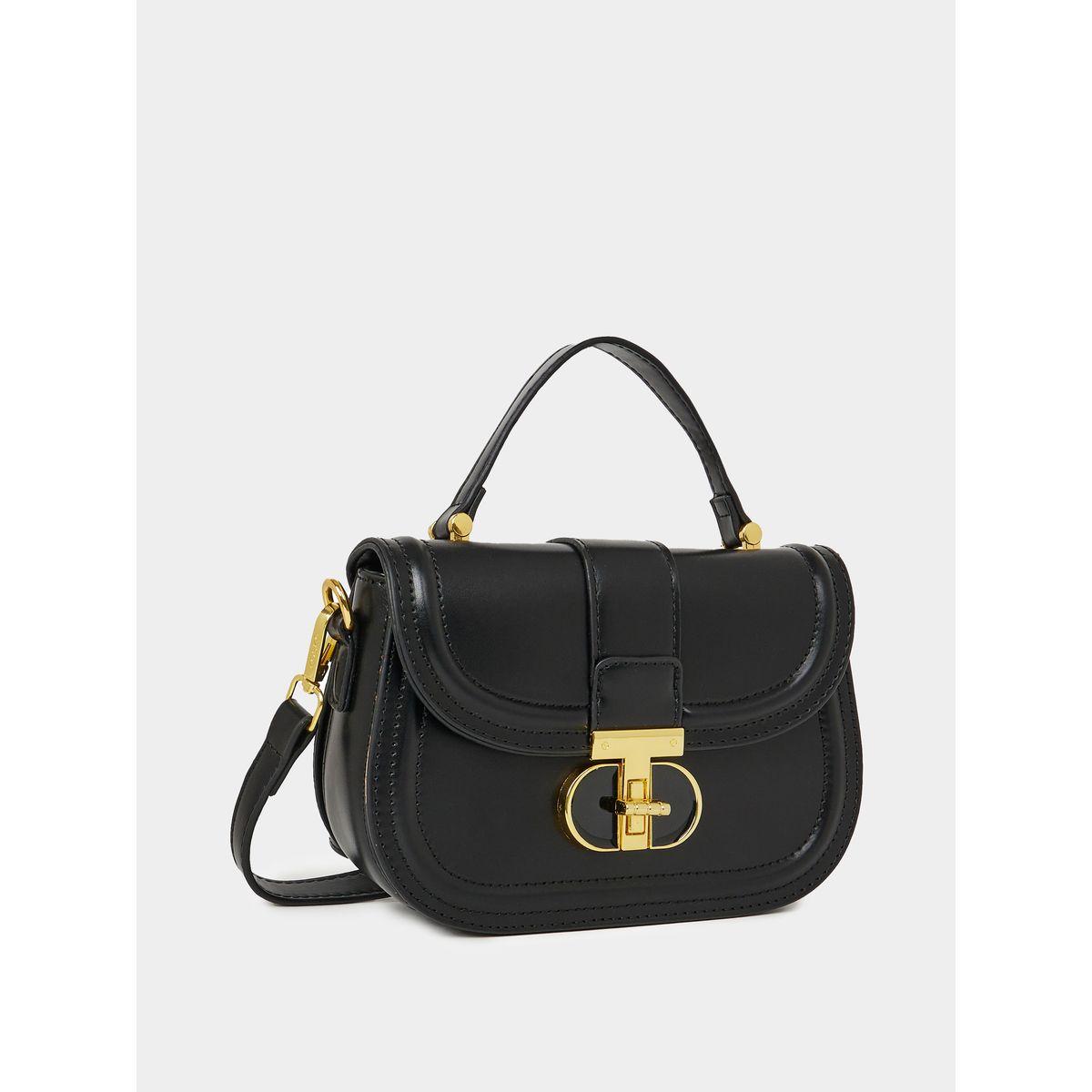Styli Metal Flap Accent Handbag with Strap-women-bagsandwallets-handbags-image-1