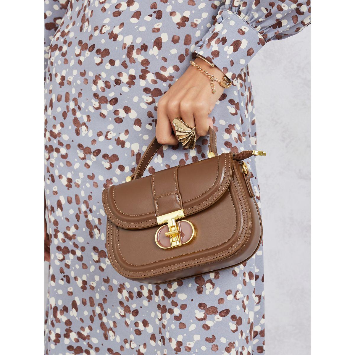 Styli Metal Flap Accent Handbag with Strap-women-bagsandwallets-handbags-image-4