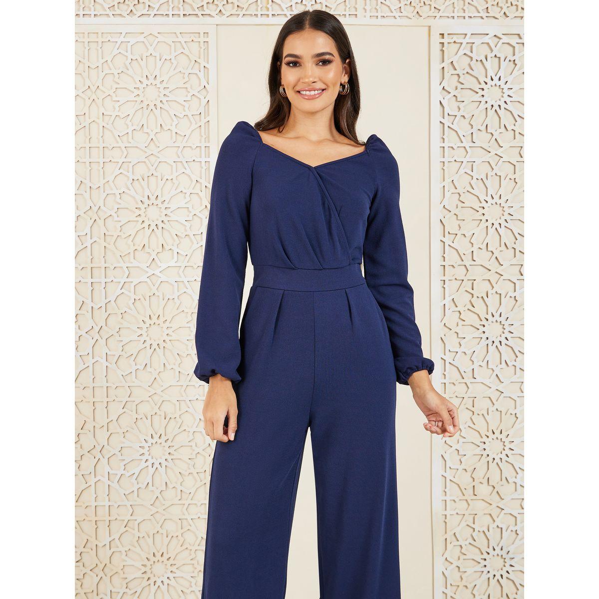 Styli Textured Knit Straight Leg Sweetheart Neck Jumpsuit-women-clothing-jumpsuits-image-2
