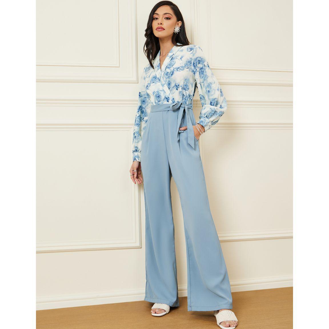جمبسوت واسع الأرجل مطبع بزهور-women-clothing-jumpsuits-image-1