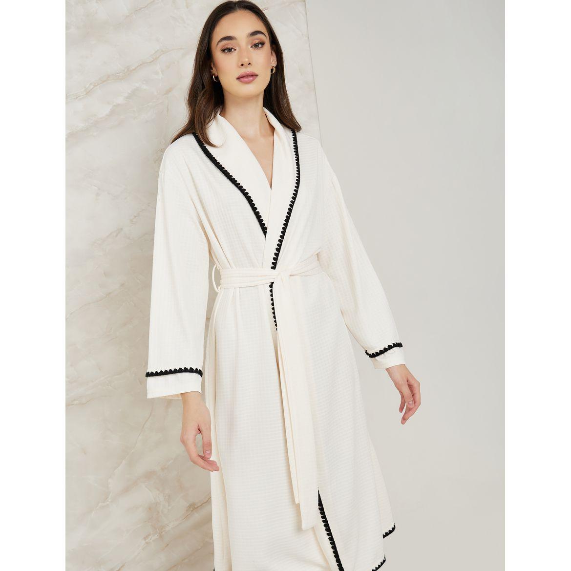 روب محبوك بنمط وافل-women-clothing-nightwear-robes-image-2