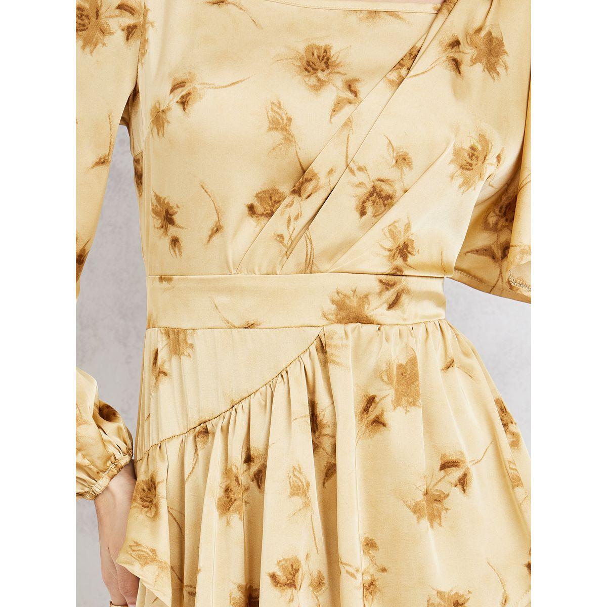 Styli Satin Floral Print Asymmetrical Hem A-Line Midi Dress-women-clothing-dresses-image-3