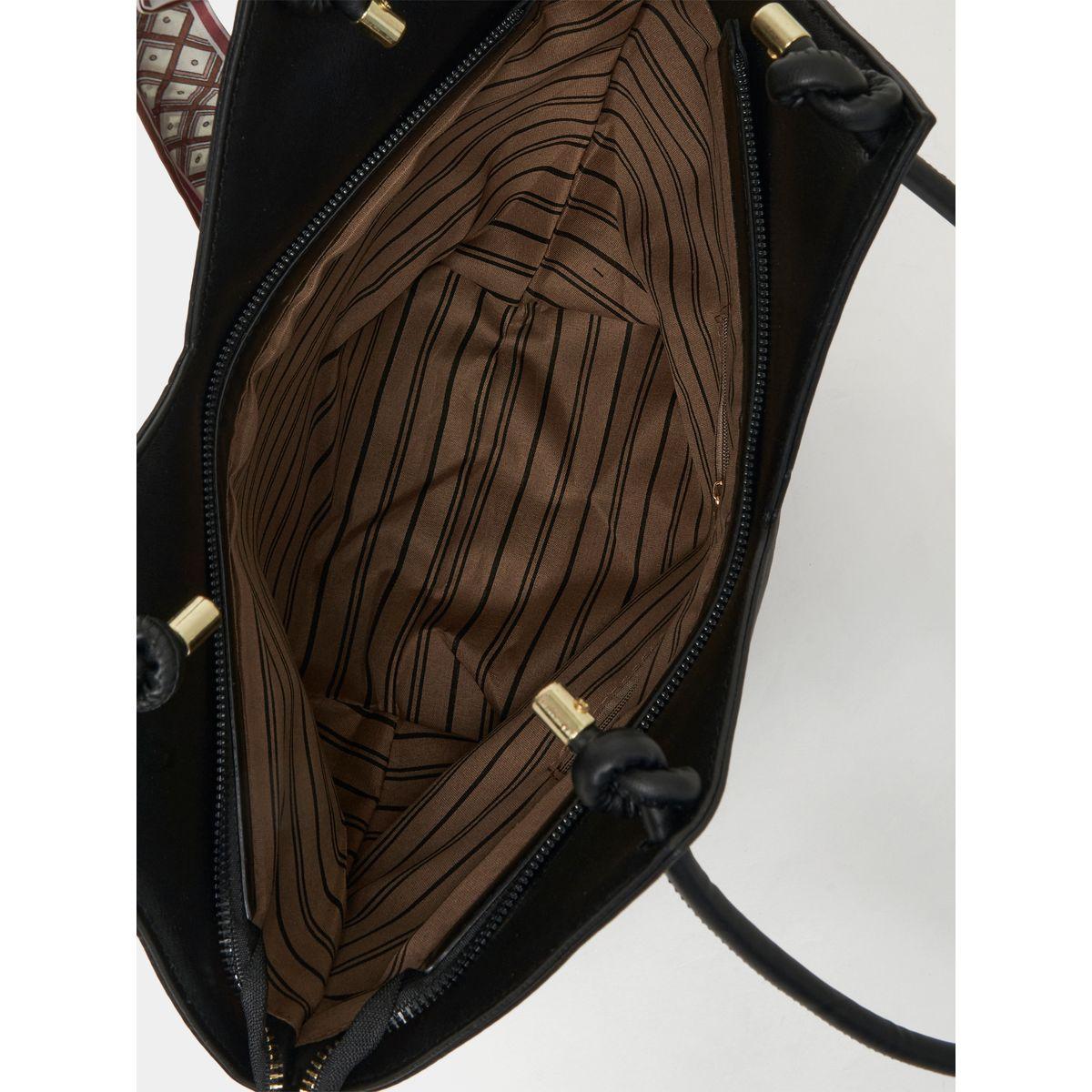 Styli Textured Bag with Scarf Detail-women-bagsandwallets-handbags-image-7