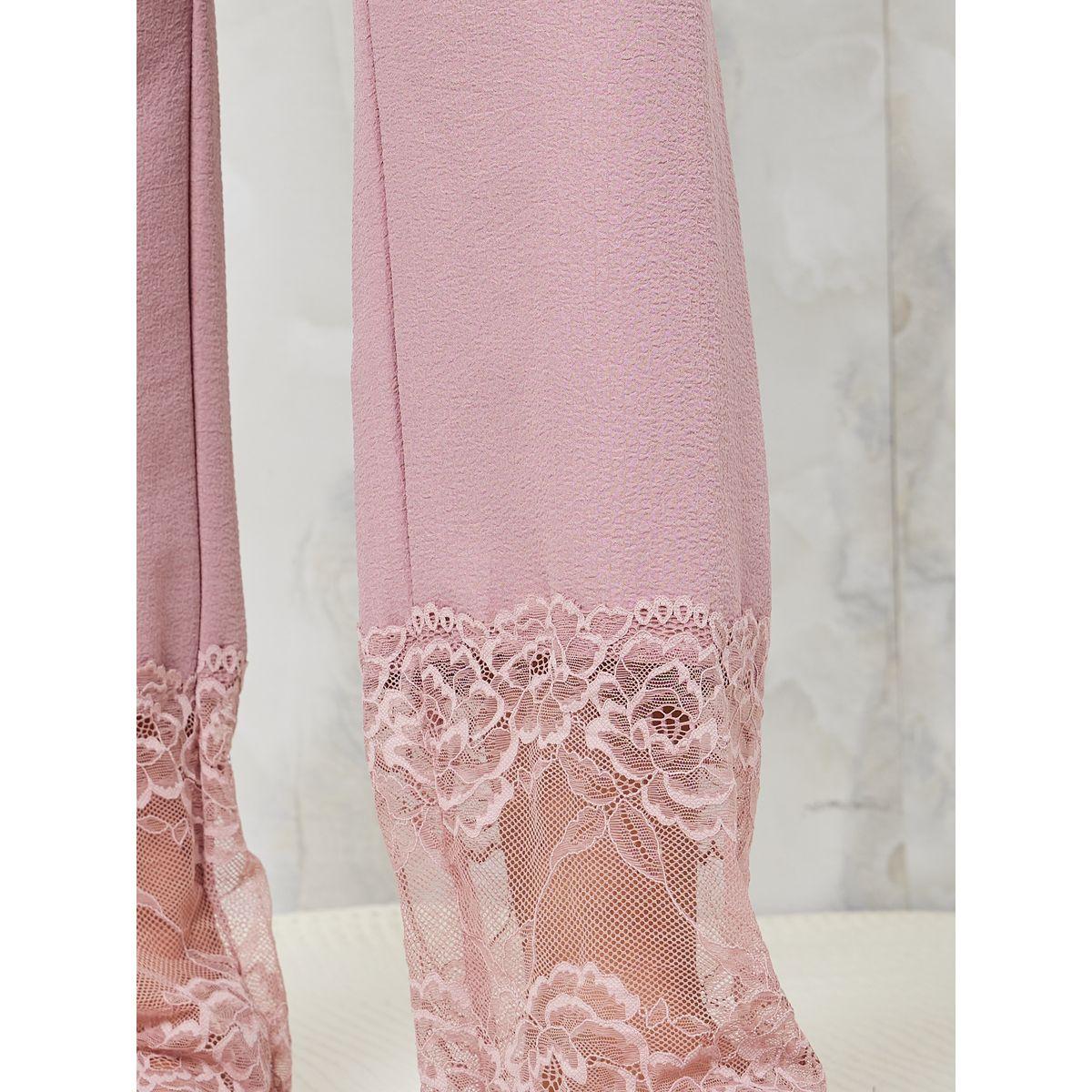 Styli Unwind Lace Trim Textured Shirt & Pyjama Set-women-clothing-nightwear-pyjamas-longsets-image-5