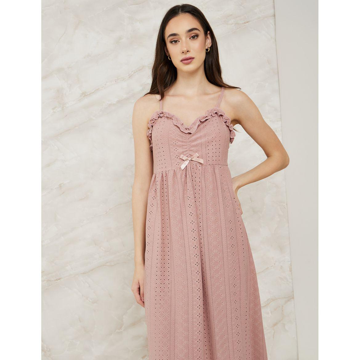 Styli Unwind Broderie Lace Trim Detail Slipdress & Robe Set-women-clothing-nightwear-nighties-image-2
