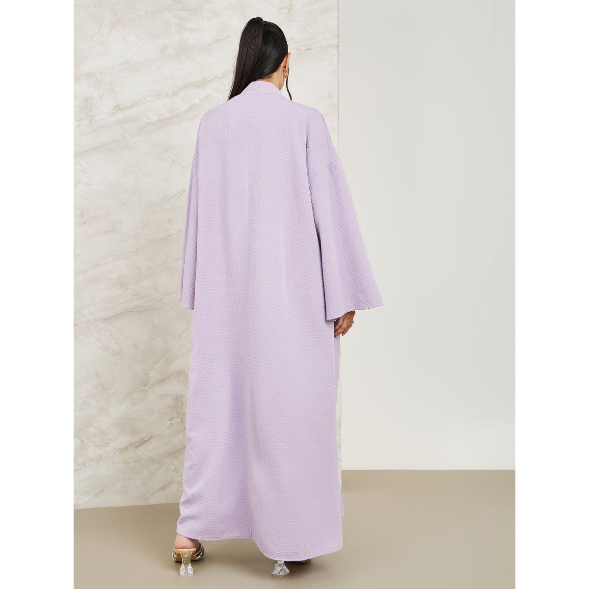 Styli Textured Maxi Kimono with Long Sleeves-women-clothing-shirtsandblouses-shirts-image-4