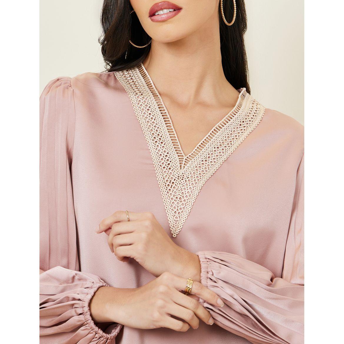 Styli Embroidered Neckline Pleated Sleeve Blouse-women-clothing-shirtsandblouses-blouses-image-4