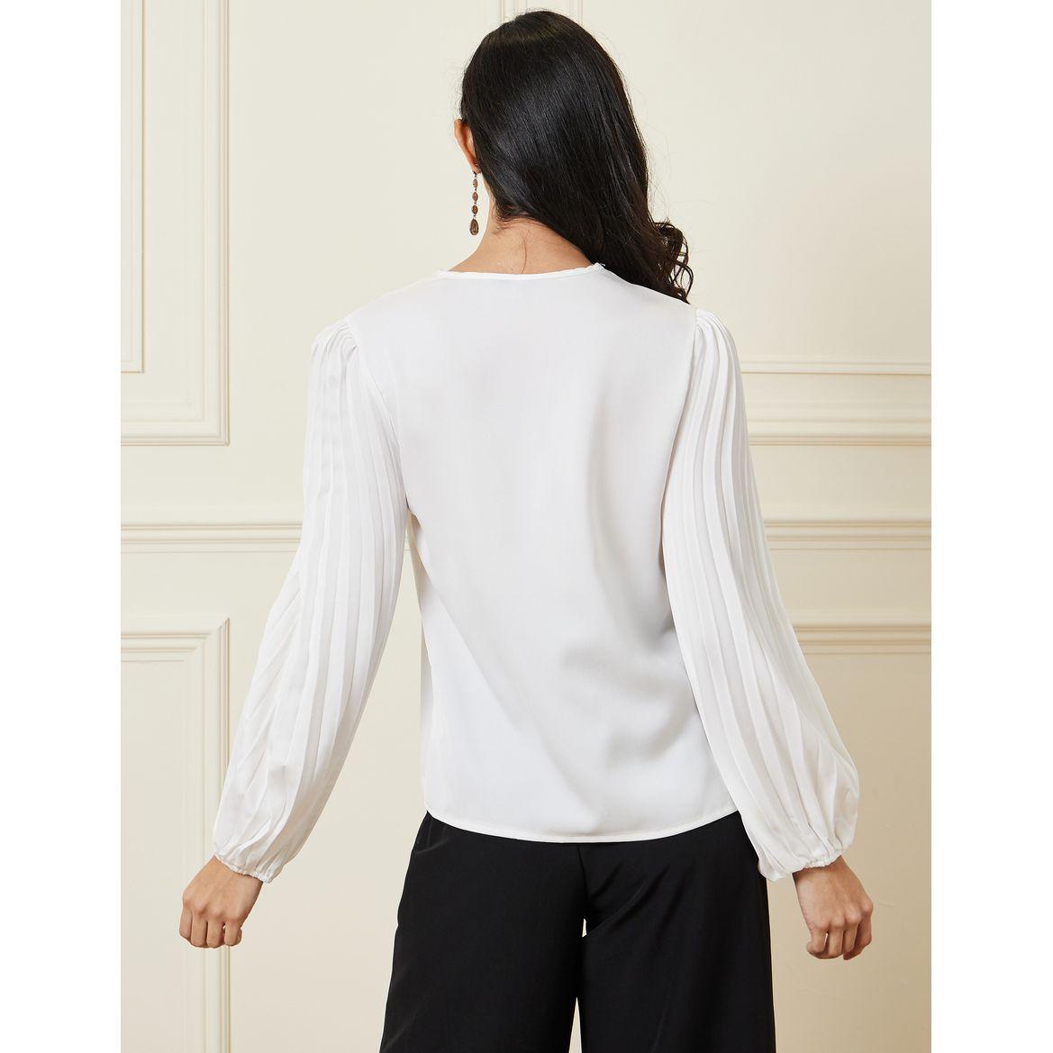 بلوزة بأكمام طويلة مزينة بكسرات-women-clothing-shirtsandblouses-blouses-image-5