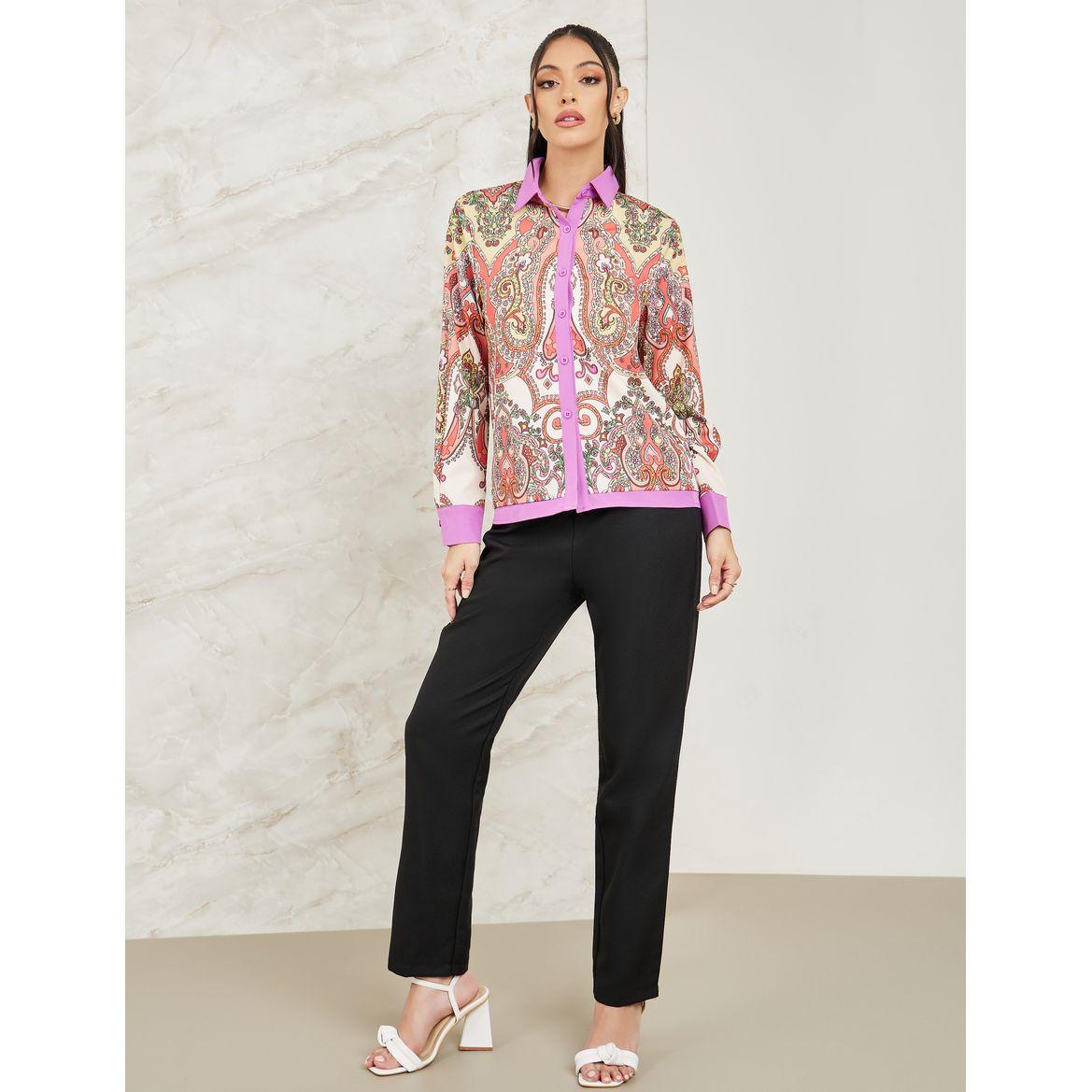 Styli Paisley Print Button Up Shirt-women-clothing-shirtsandblouses-shirts-image-2