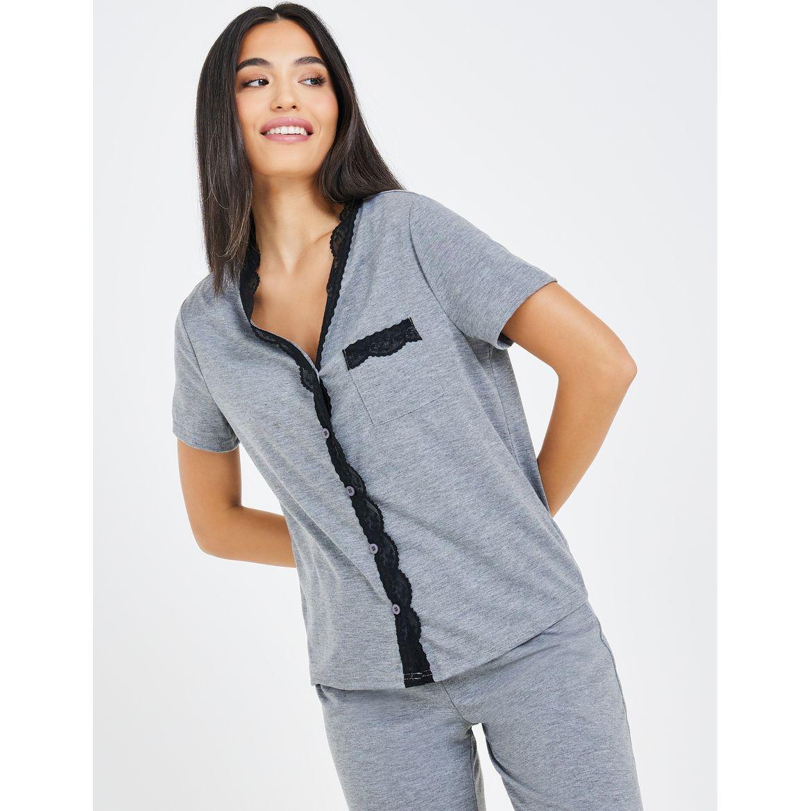 Styli Unwind Scallop Lace Trim Shirt & Pyjama Set-women-clothing-nightwear-pyjamas-longsets-image-2