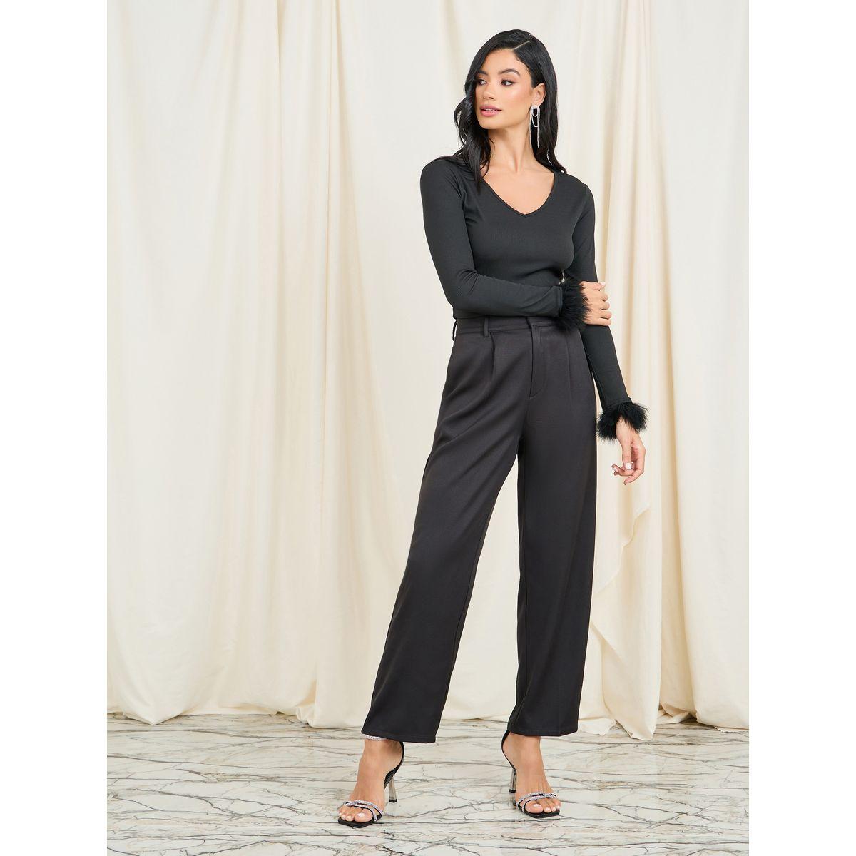 بنطال بأرجل مستقيمة مع تيشيرت باكمام طويلة-women-clothing-coordsets-image-1
