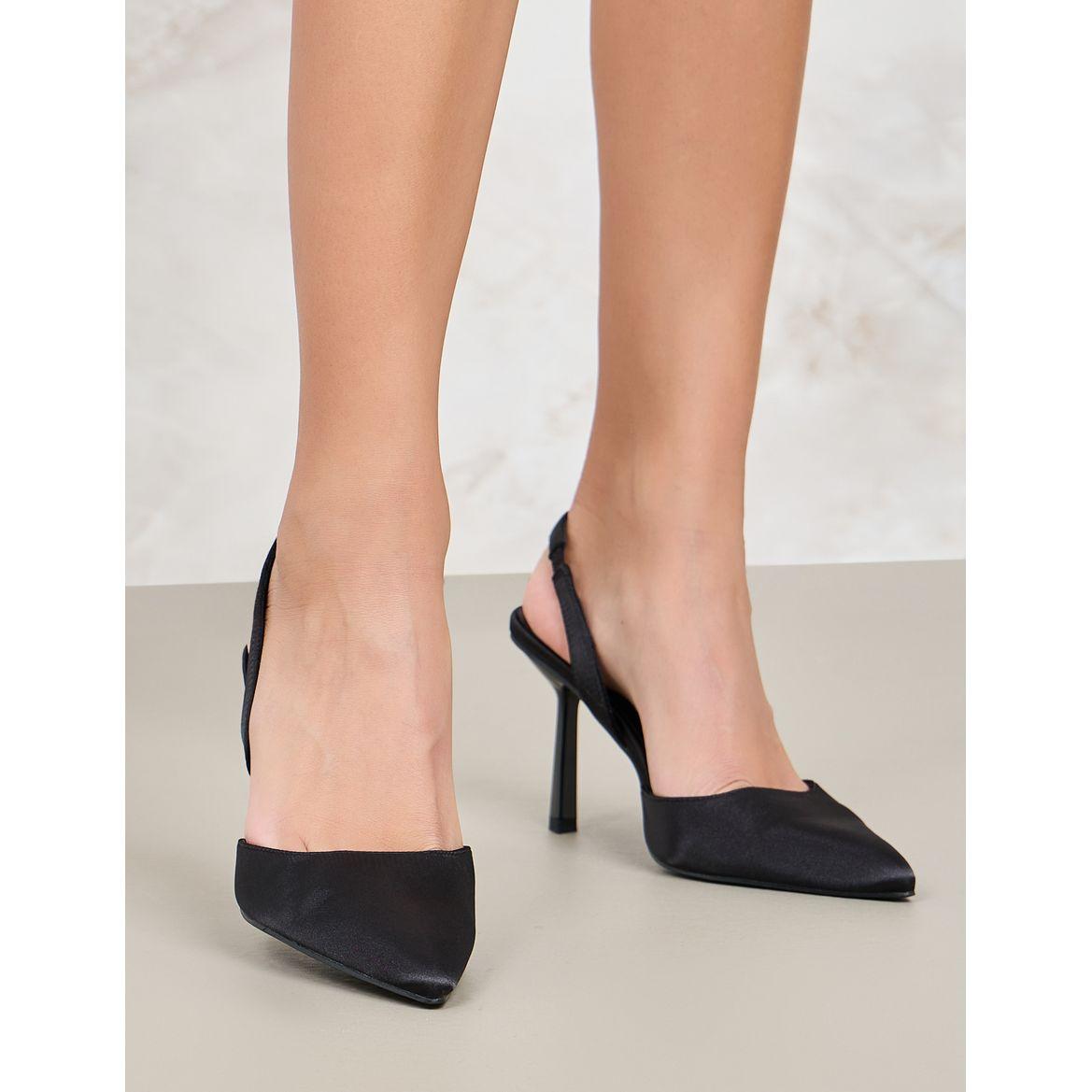 Styli Satin Slingback Heeled Pumps-women-shoes-heels-image-1