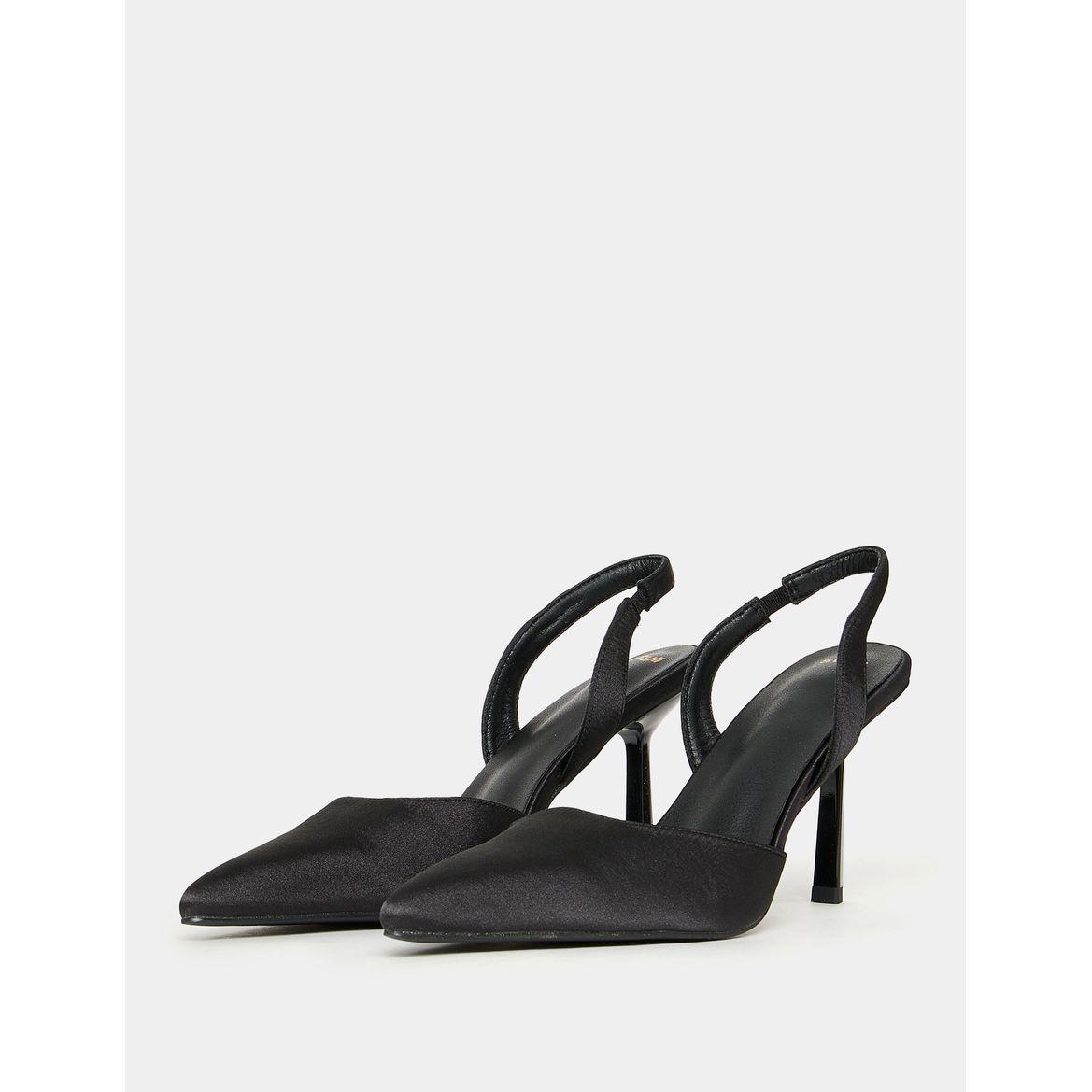 Styli Satin Slingback Heeled Pumps-women-shoes-heels-image-3