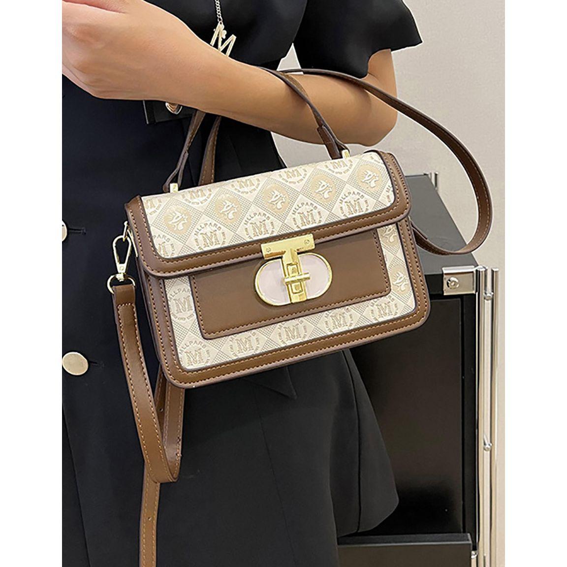Styli Contrast Panel Handbag with Turn Lock-women-bagsandwallets-handbags-image-1
