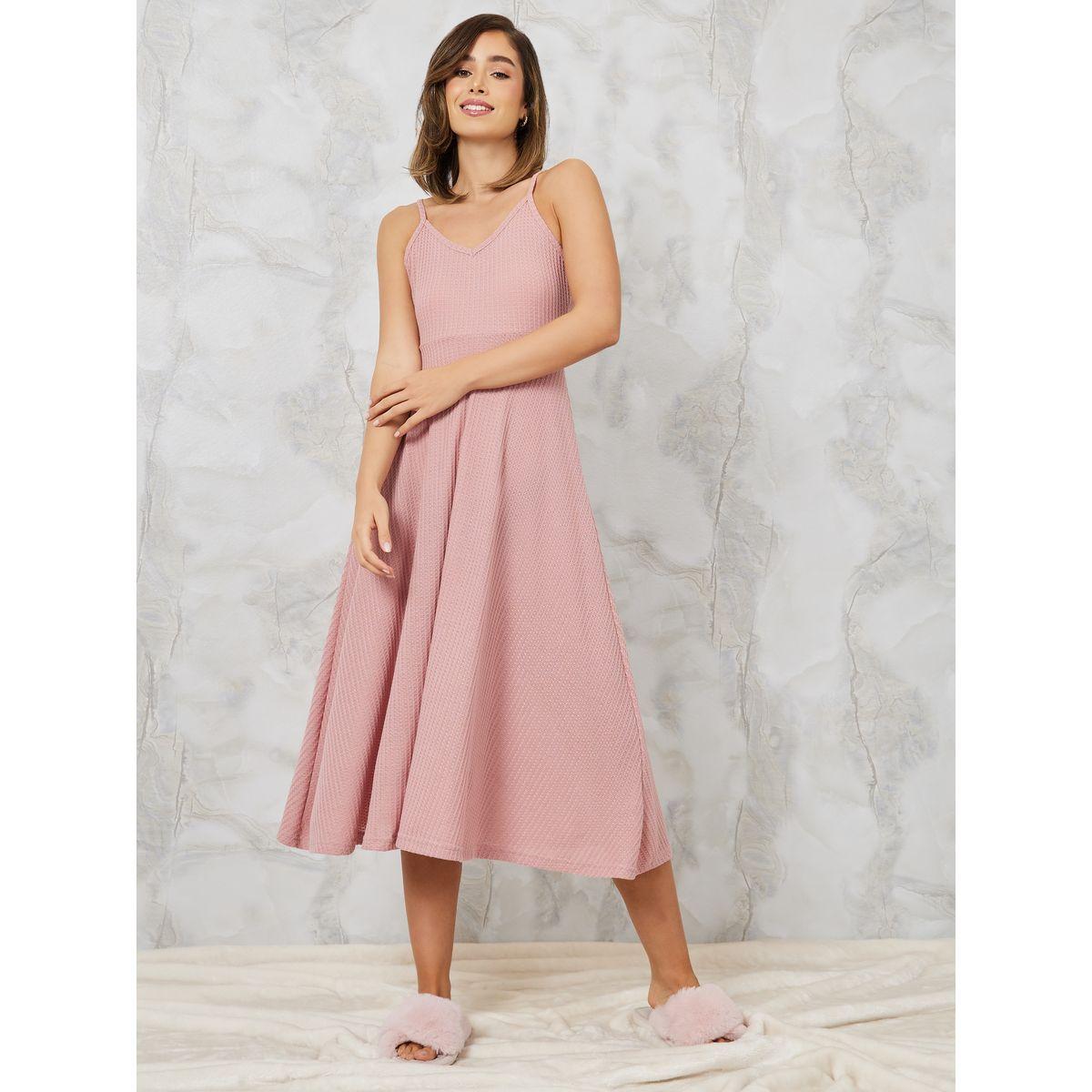 قميص نوم محبوك بنمط وافل-women-clothing-nightwear-nighties-image-1