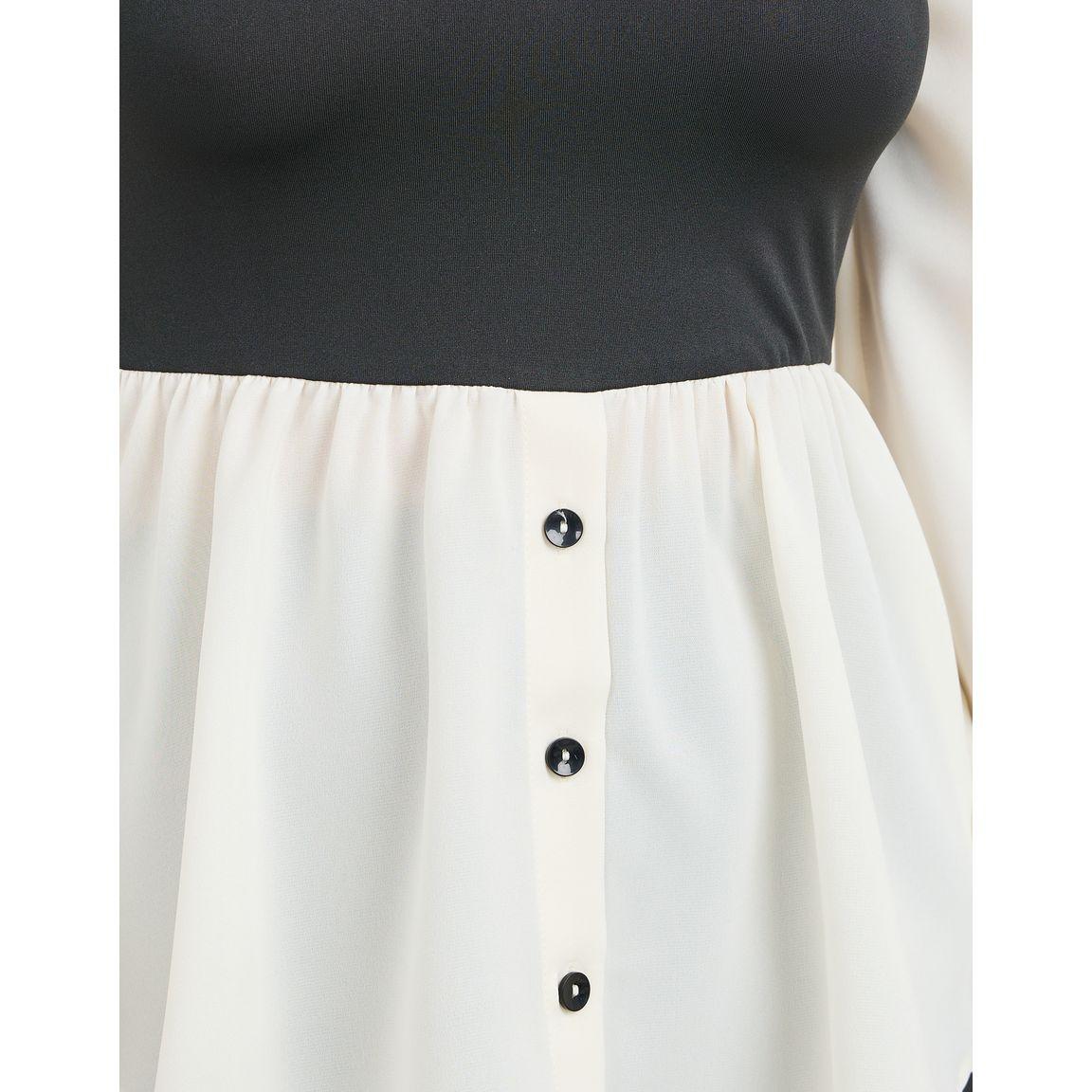 مجموعة من ليقنز وبلوزة بياقة بيتر بان-women-clothing-coordsets-image-3