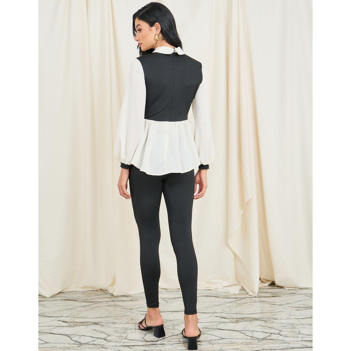 مجموعة من ليقنز وبلوزة بياقة بيتر بان-women-clothing-coordsets-image-5