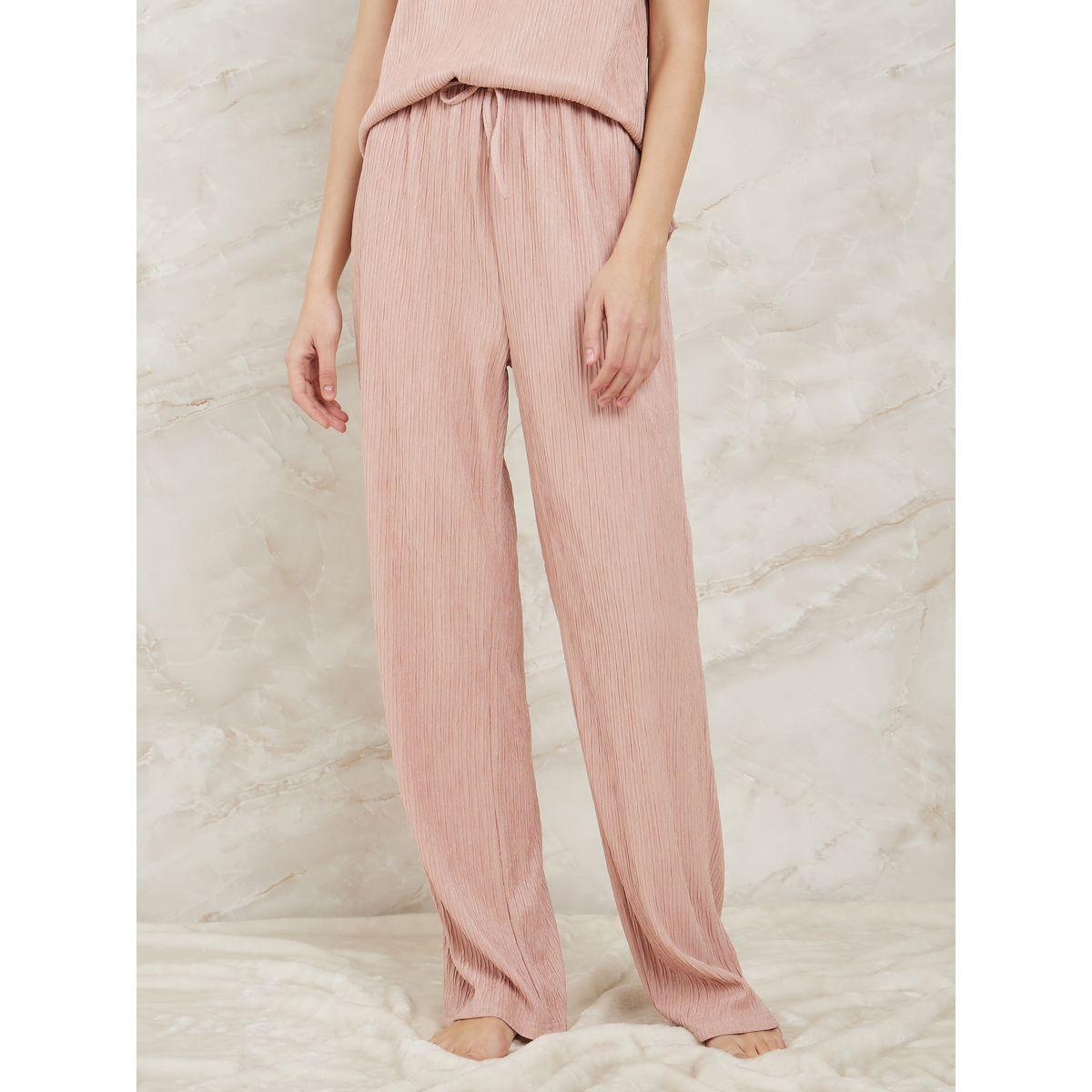 Styli Unwind Textured Detail T-Shirt & Pyjama Set-women-clothing-nightwear-pyjamas-longsets-image-4