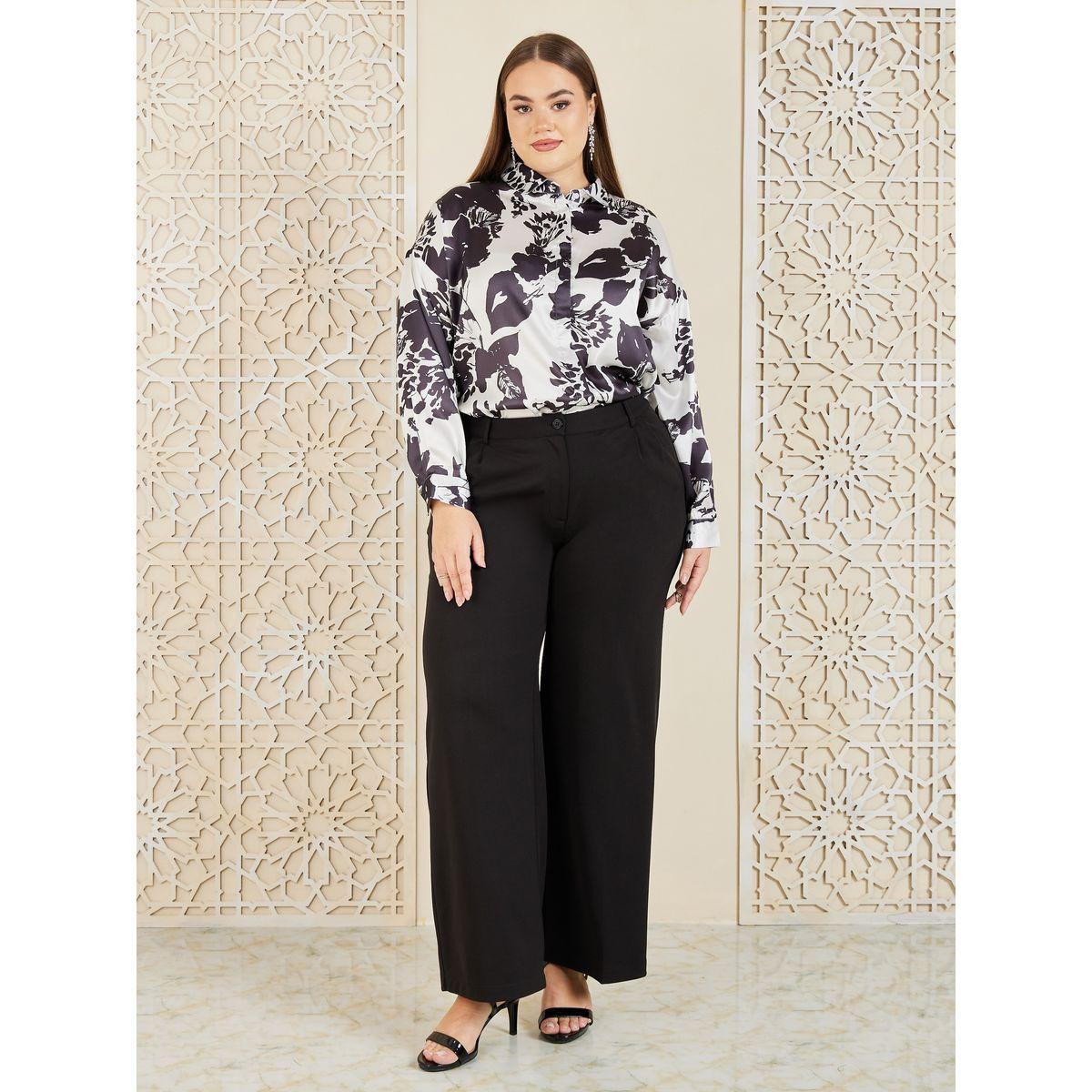 بلوزة بمقاس كبير وطبعة زهور-women-clothing-shirtsandblouses-shirts-image-3