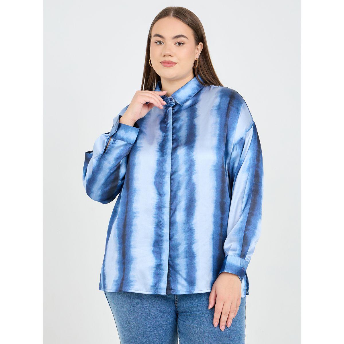 بلوزة بمقاس كبير وطبعة تاي داي-women-clothing-shirtsandblouses-shirts-image-2