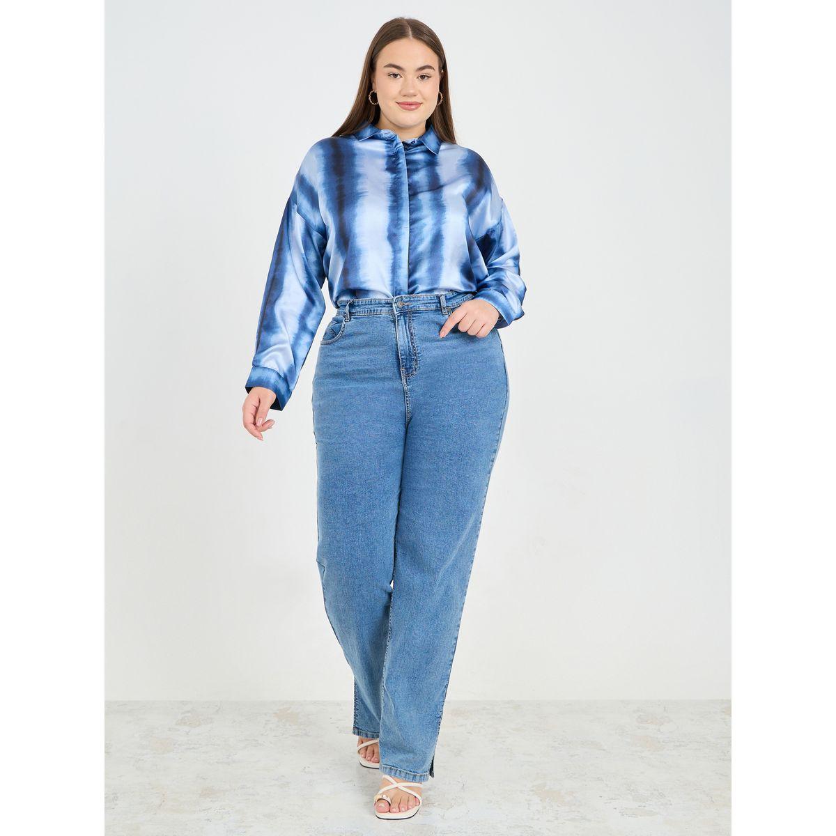 Styli Plus Tie and Dye Print Longline Shirt-women-clothing-shirtsandblouses-shirts-image-3