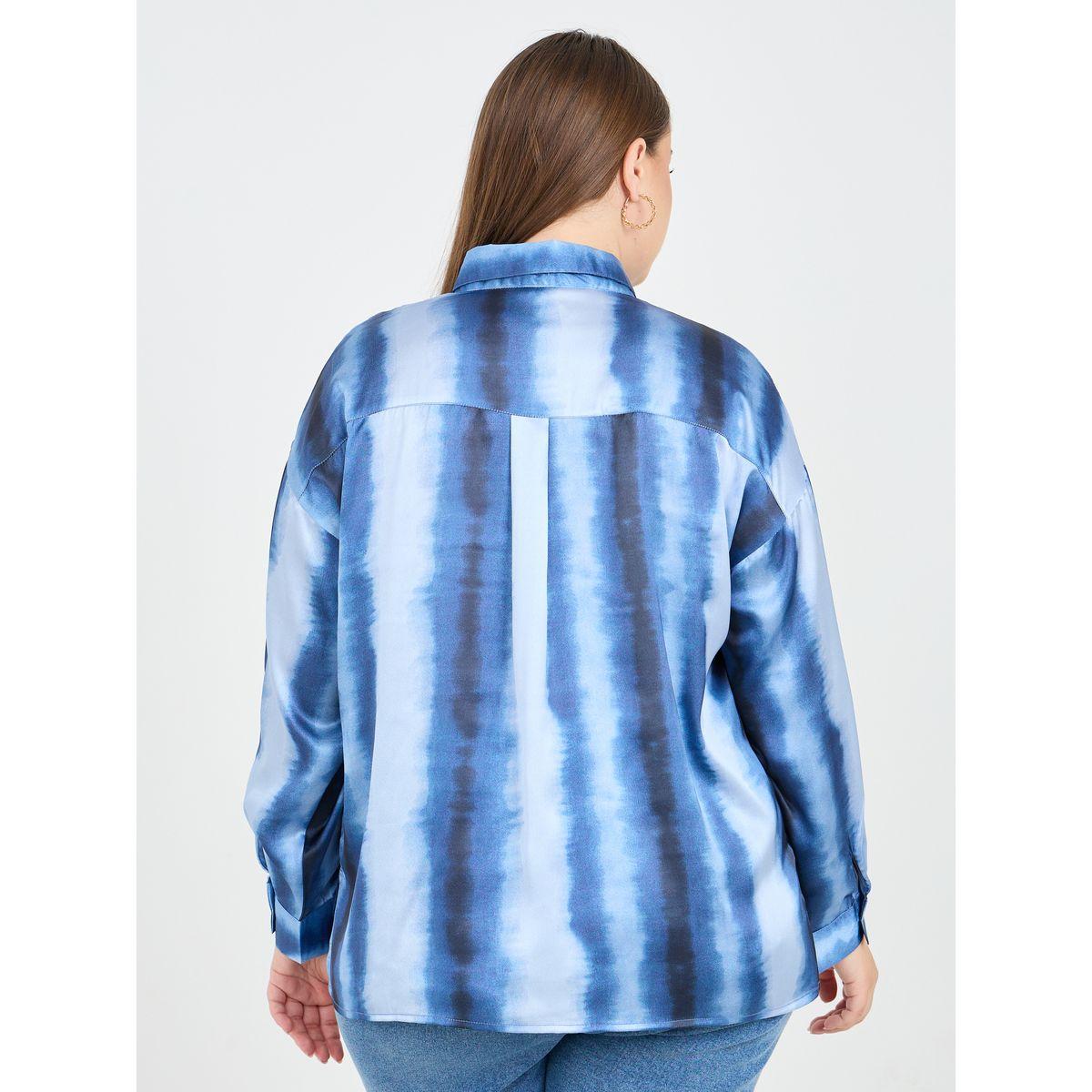 Styli Plus Tie and Dye Print Longline Shirt-women-clothing-shirtsandblouses-shirts-image-5