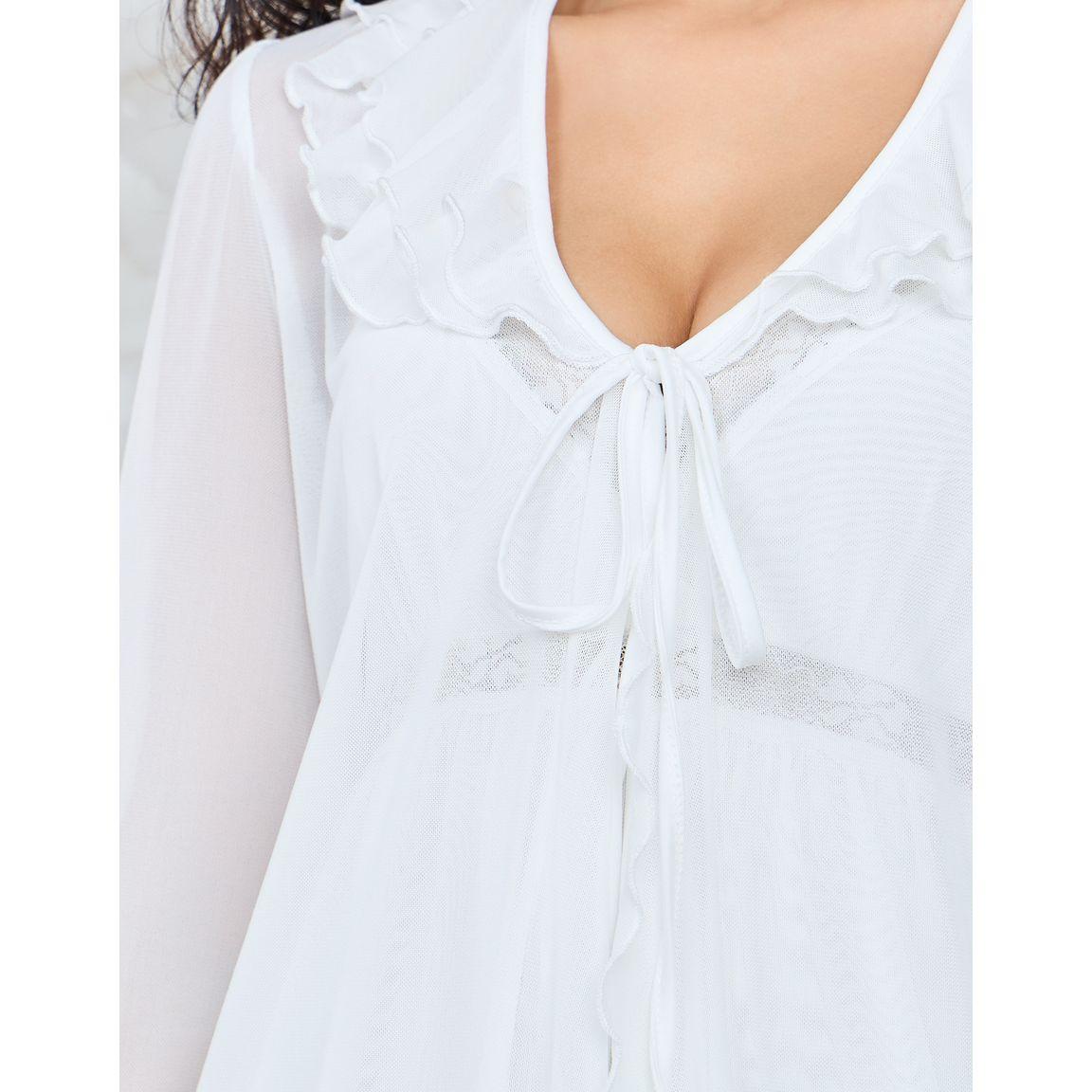 Styli Unwind Pack of 2 - Lace Trim Slip Dress & Flounce Robe-women-clothing-nightwear-nighties-image-4