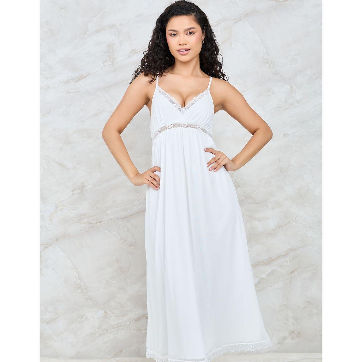Styli Unwind Pack of 2 - Lace Trim Slip Dress & Flounce Robe-women-clothing-nightwear-nighties-image-7