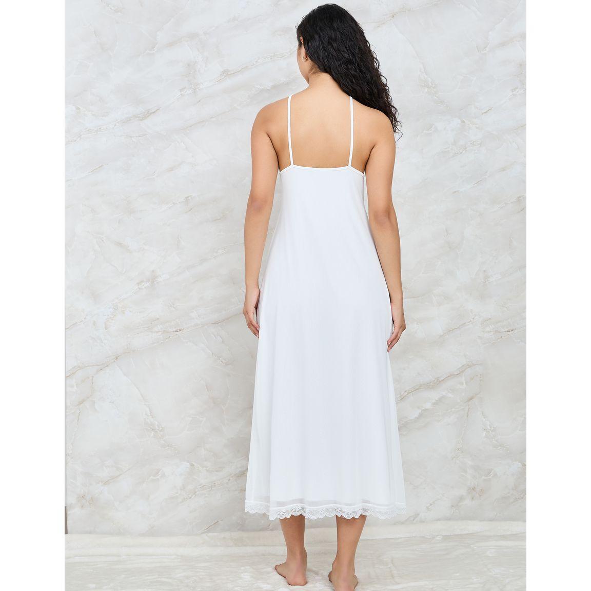 Styli Unwind Pack of 2 - Lace Trim Slip Dress & Flounce Robe-women-clothing-nightwear-nighties-image-9