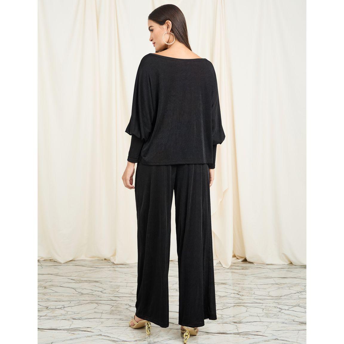 طقم منسق من بنطال وبلوزة واكمام وطواطية-women-clothing-coordsets-image-4