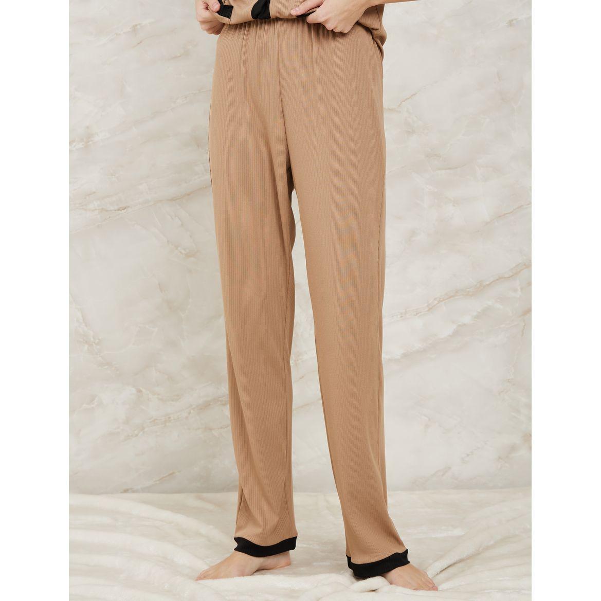 Styli Unwind Contrast Edge Rib Shirt & Pyjama Set-women-clothing-nightwear-pyjamas-longsets-image-4