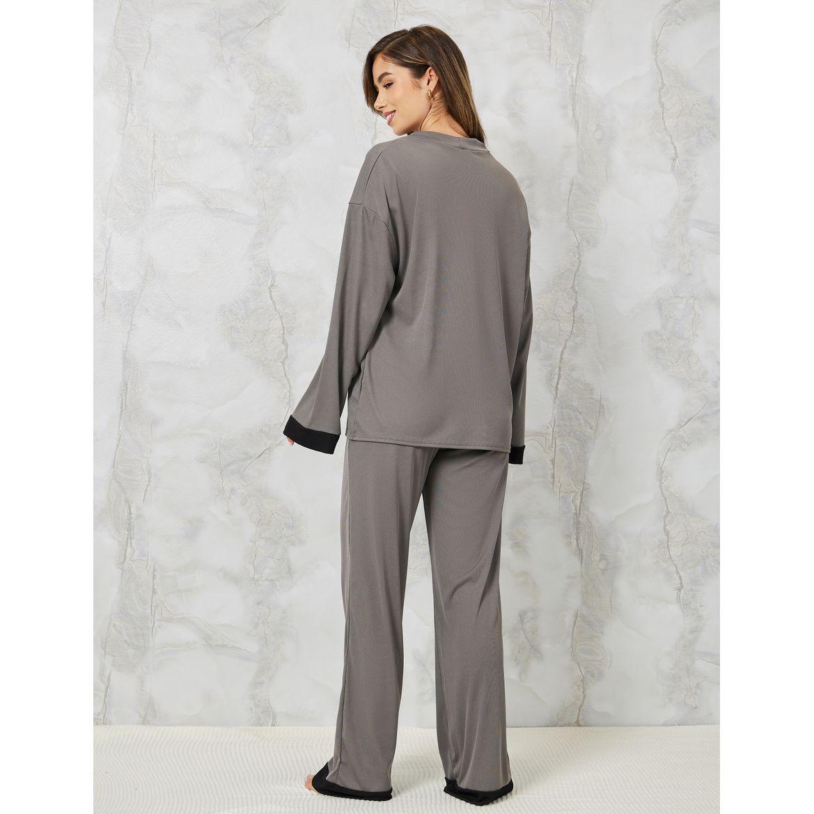 طقم بيجاما من ( بلوزة + بنطال )-women-clothing-nightwear-pyjamas-longsets-image-4