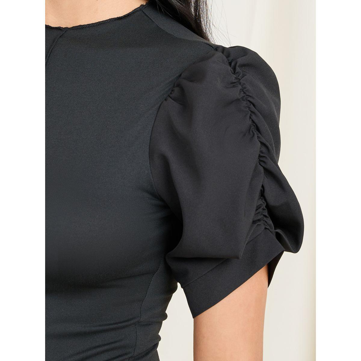 Styli High Neck Puff Sleeve Fitted T-Shirt-women-clothing-tshirts-image-3