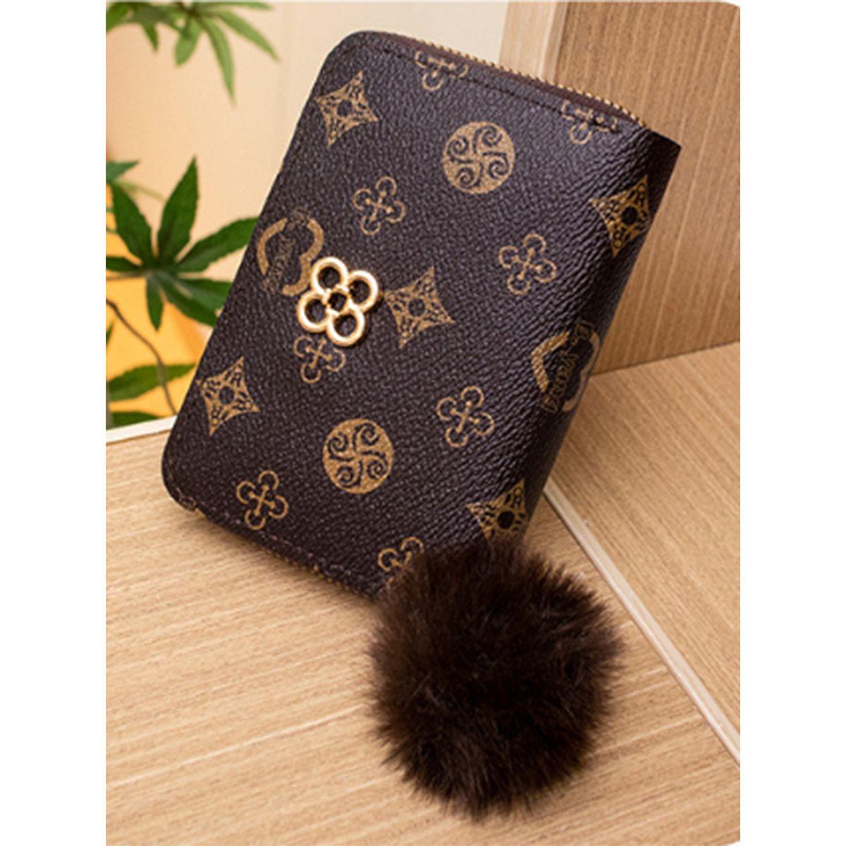 Styli Printed Zip Wallet with Pompom Detail-women-bagsandwallets-wallets-image-3