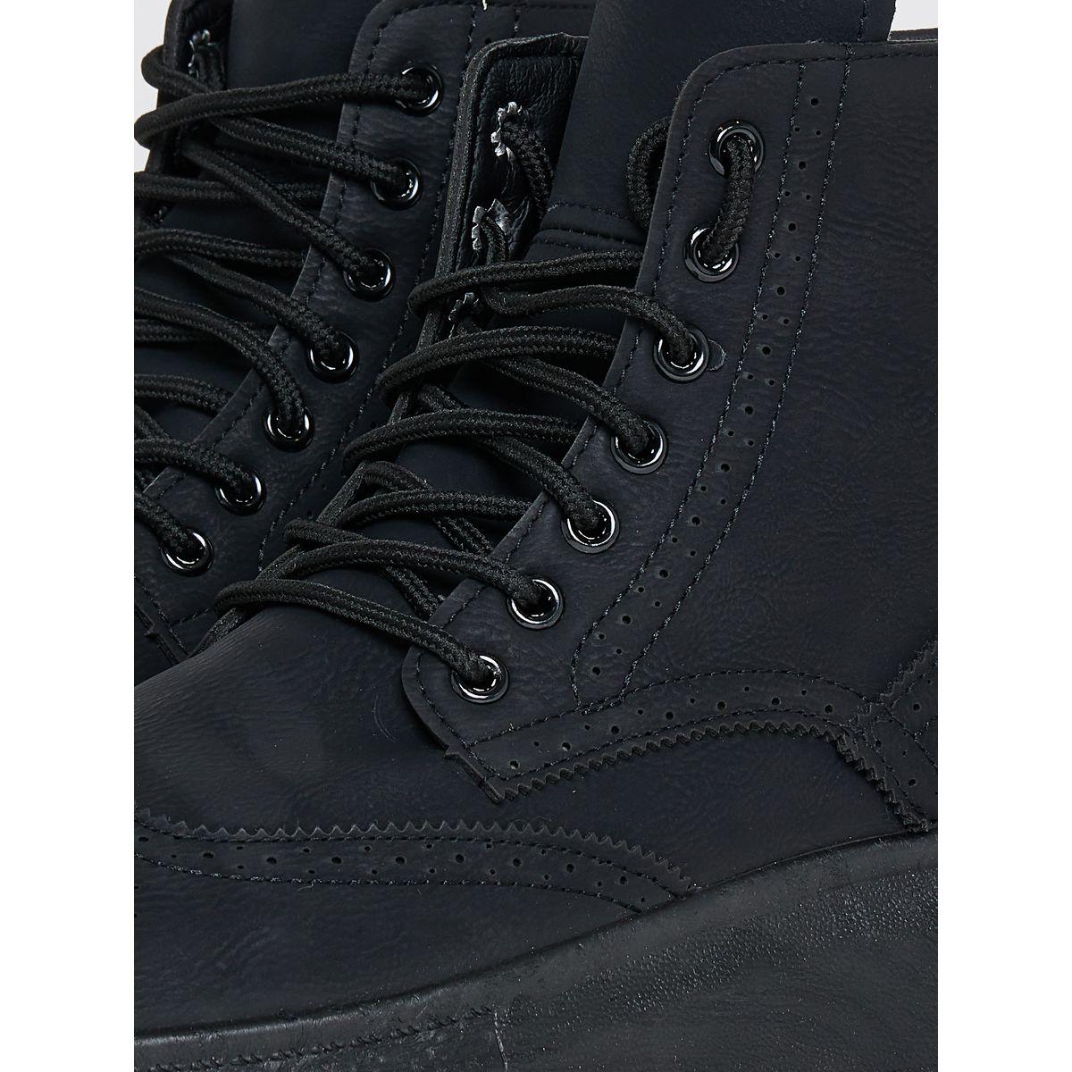 Styli Lace Up Front High Top Flat Sole Boots-men-shoes-boots-image-4