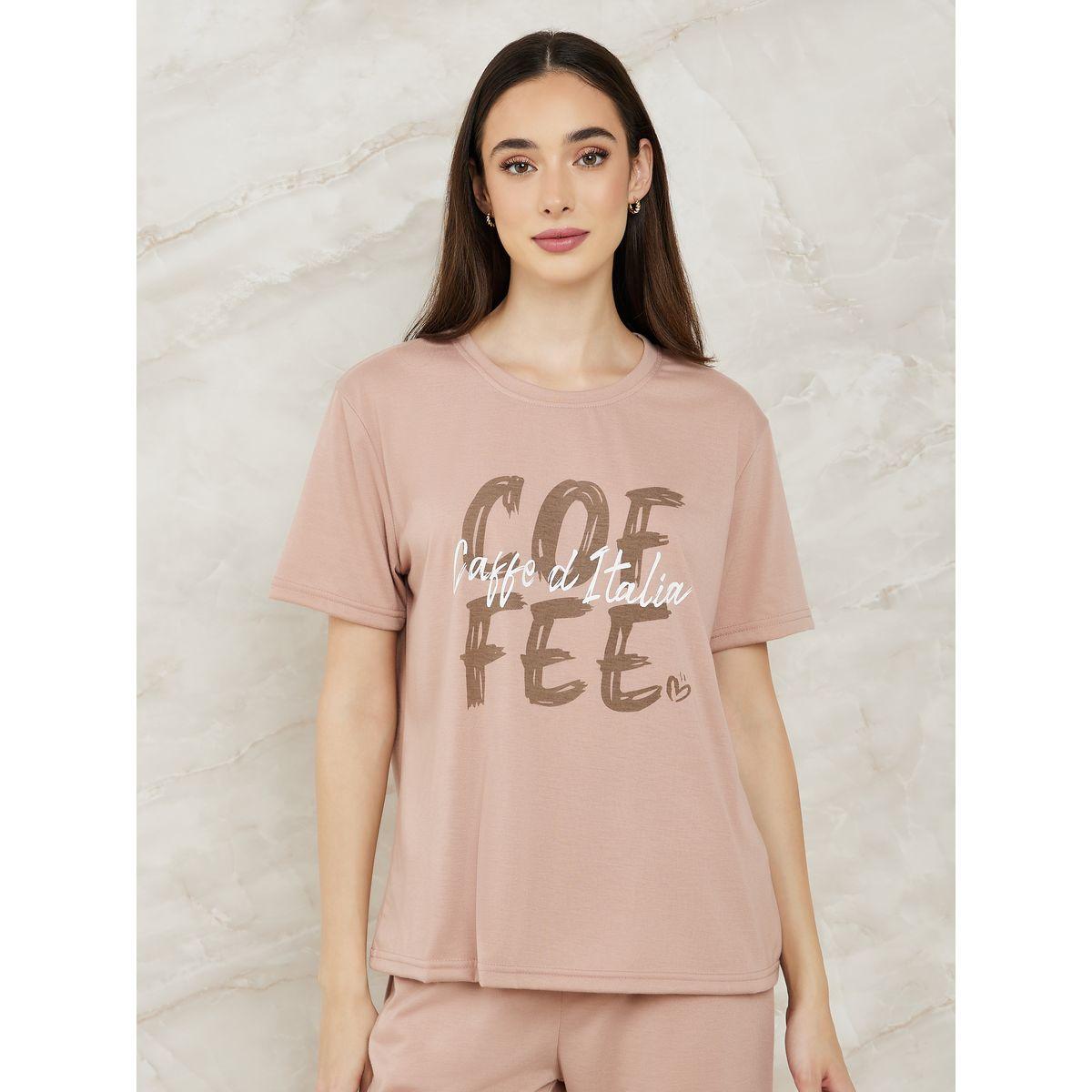 Styli Unwind Coffee Graphic Print T-Shirt & Pyjama Set-women-clothing-nightwear-pyjamas-longsets-image-3
