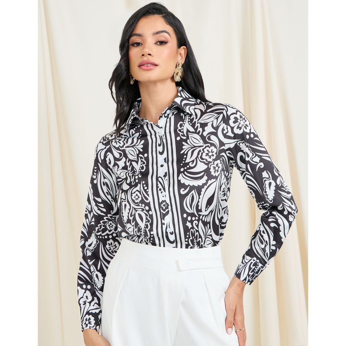Styli Paisley Print Button Front Shirt-women-clothing-shirtsandblouses-shirts-image-1