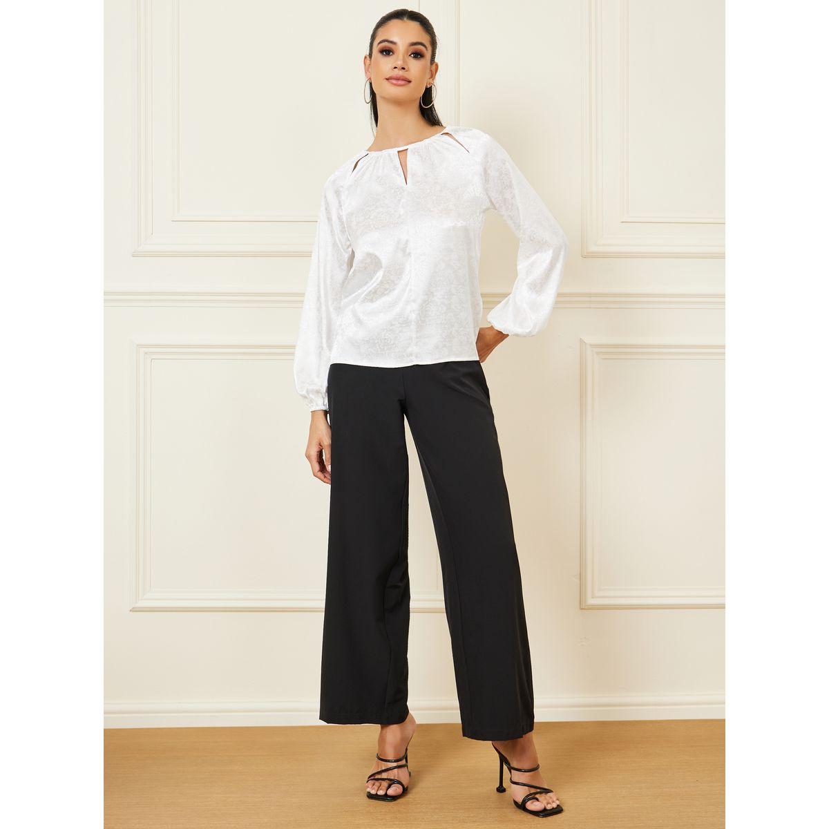 Styli Jacquard Cut-Out Panel Detail Blouse-women-clothing-shirtsandblouses-blouses-image-4