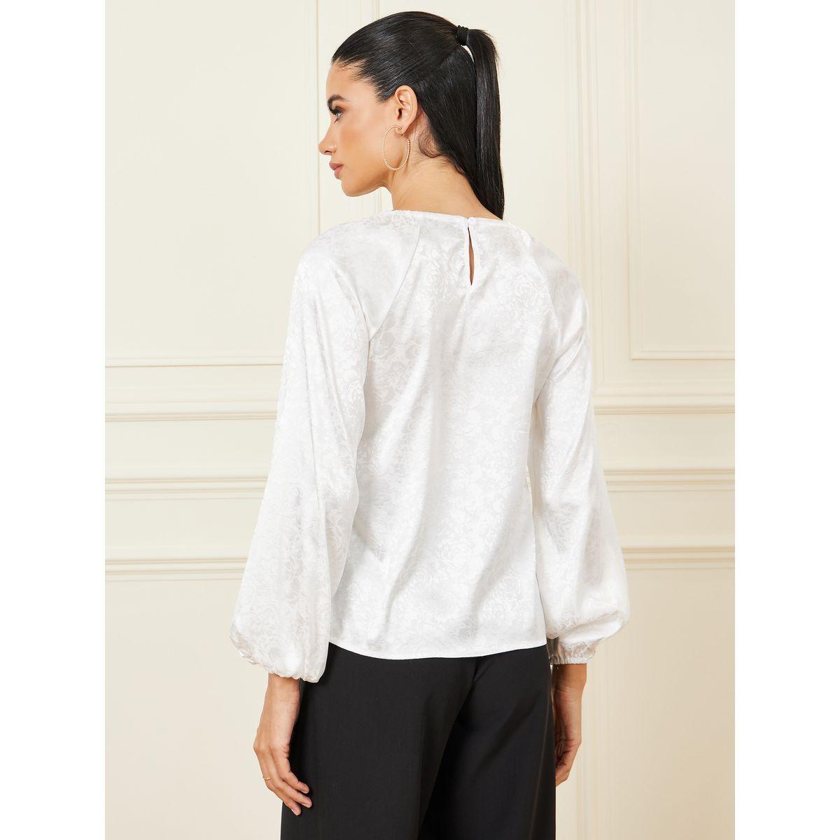 Styli Jacquard Cut-Out Panel Detail Blouse-women-clothing-shirtsandblouses-blouses-image-6
