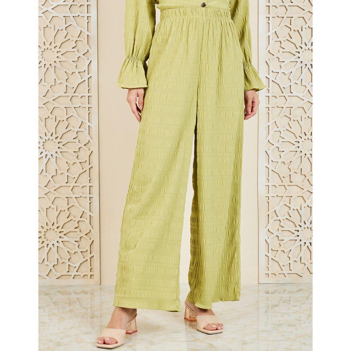Styli Textured Shirt with Tie Up Belt & Wide Leg Pants Co-Ord-women-clothing-coordsets-image-4