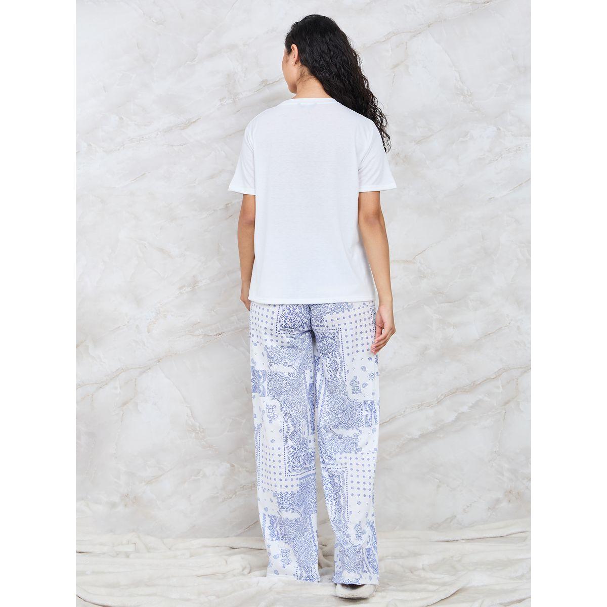قميص جيب مطبوع من Styli Unwind وطقم بيجاما عريض الساق-women-clothing-nightwear-pyjamas-longsets-image-4