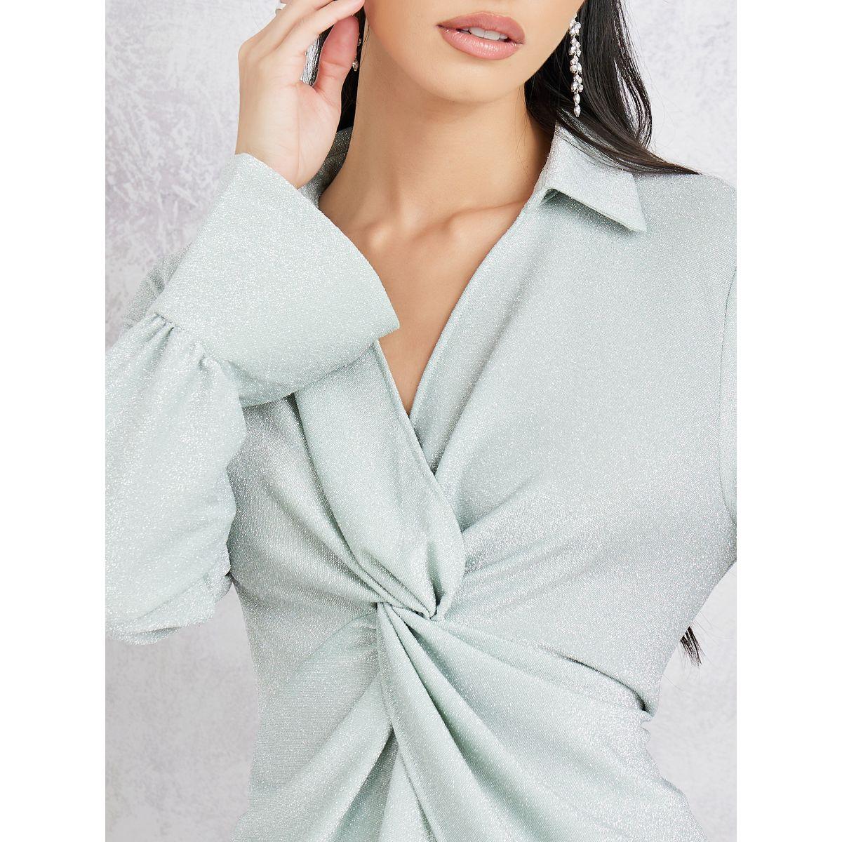 Styli Twisted Front Shimmer Look Top & Pants Co-Ords-women-clothing-coordsets-image-3