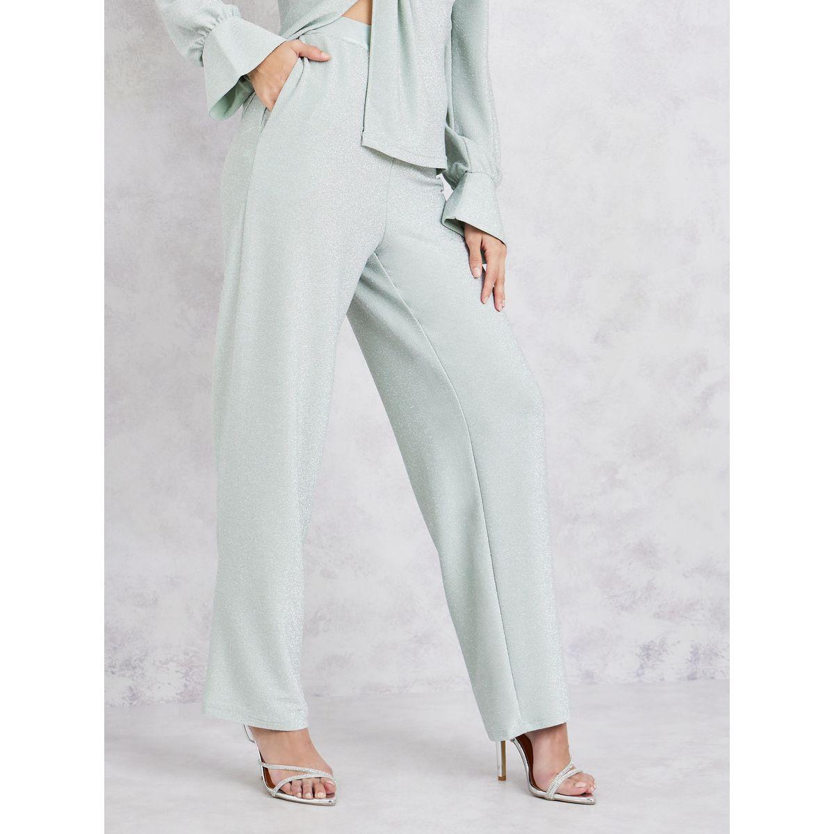 Styli Twisted Front Shimmer Look Top & Pants Co-Ords-women-clothing-coordsets-image-4