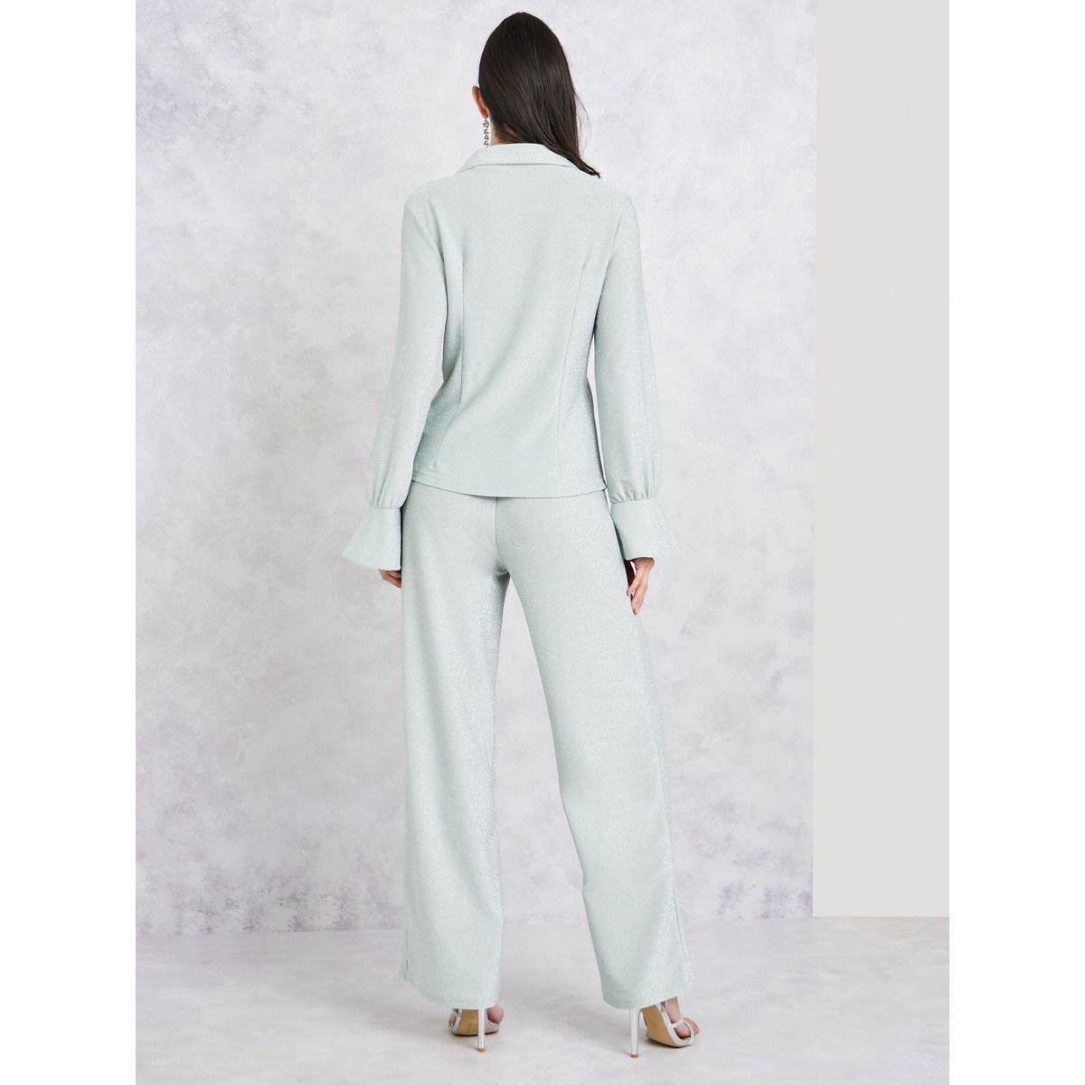 Styli Twisted Front Shimmer Look Top & Pants Co-Ords-women-clothing-coordsets-image-5