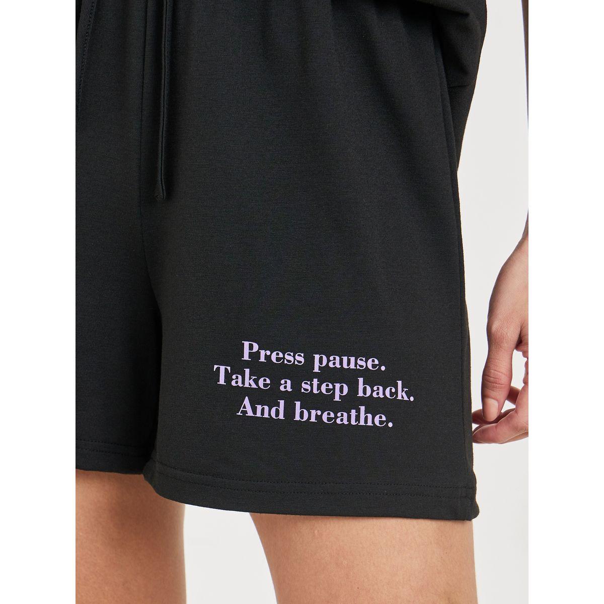 Styli Unwind Slogan Print T-shirt and Short Set-women-clothing-nightwear-pyjamas-shortsets-image-6